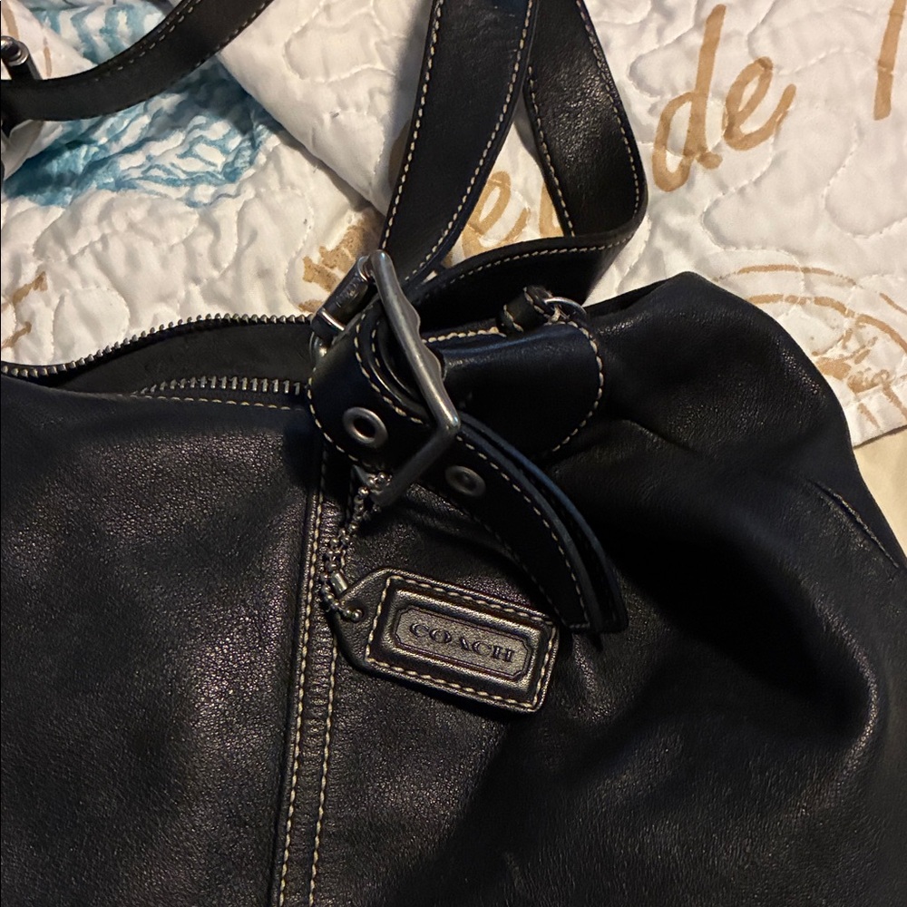 Coach Black Leather Shoulder Bag